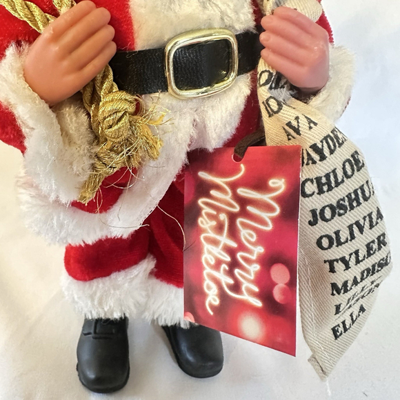 SANTA WITH LIST AND GIFTS LARGE 8 INCH CHRISTMAS ORNAMENT NEW WITH TAGS - Picture 3 of 6